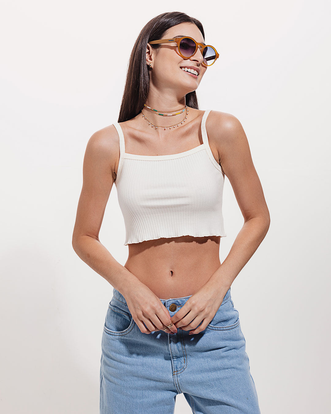 Blusa Cropped Girassol Branca Minimadeia Compre roupas estilosas na Amorope, site seguro, frete grátis e parcelamento sem juros. Moda feminina e masculina num só lugar.